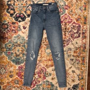Levi’s mile high super skinny ripped jeans